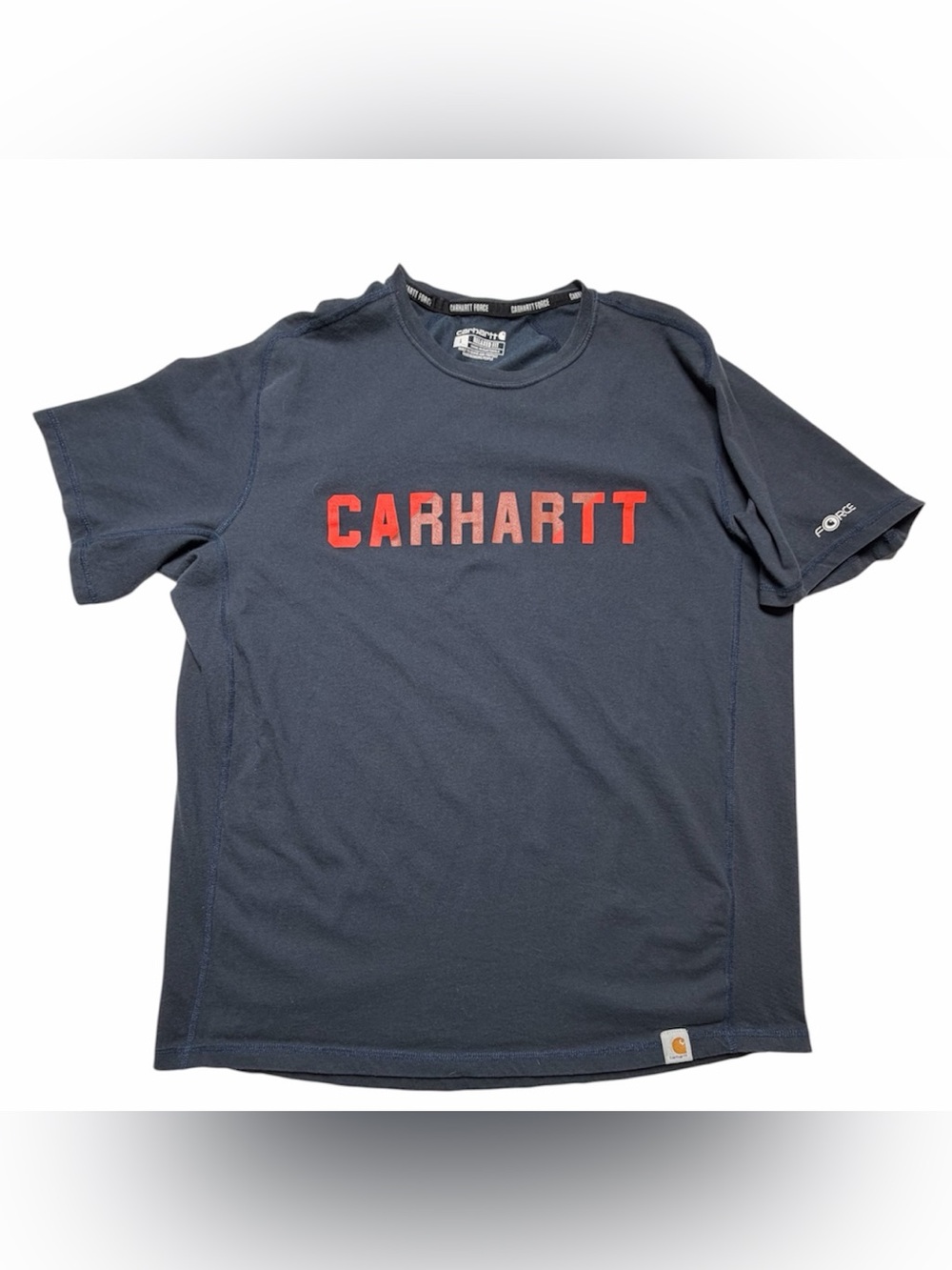 Carhartt Force Relaxed Fit T-Shirt Mens Size Large Blue Red Logo Graphic